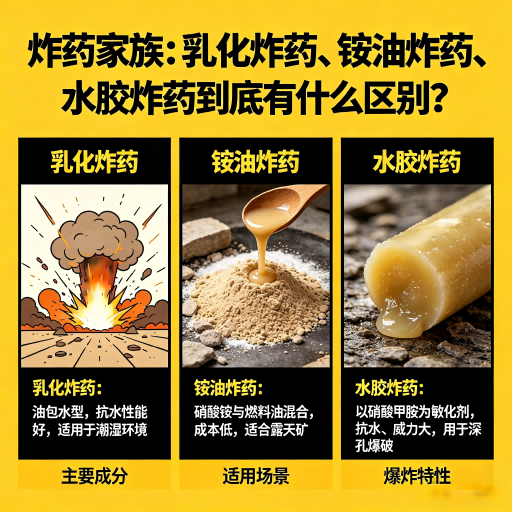 铜陵炸药家族：乳化炸药、铵油炸药、水胶炸药到底有什么区别？